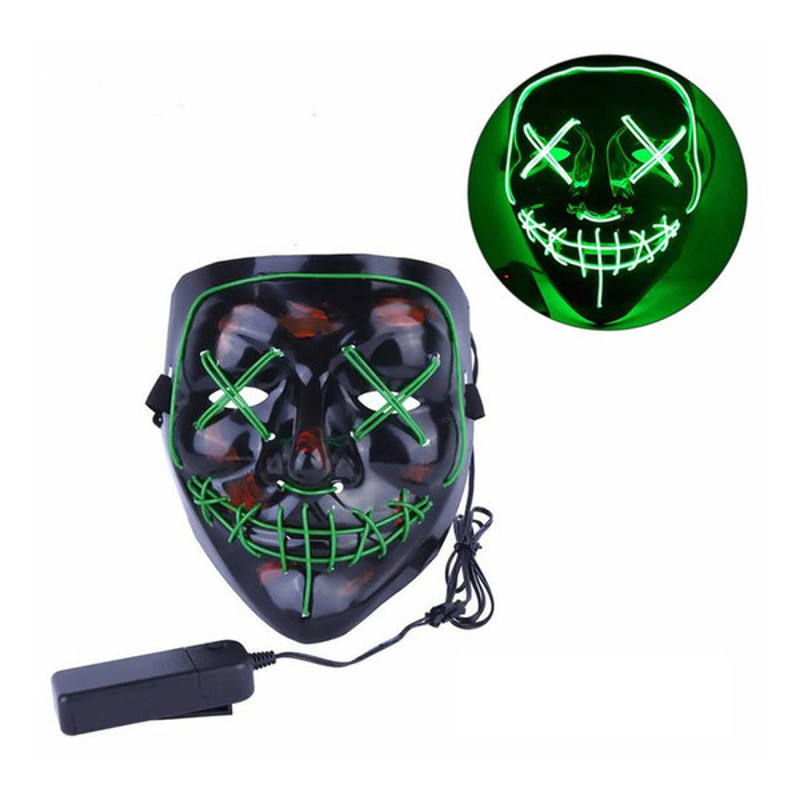Spooky Light Up Anonymous Mask Green