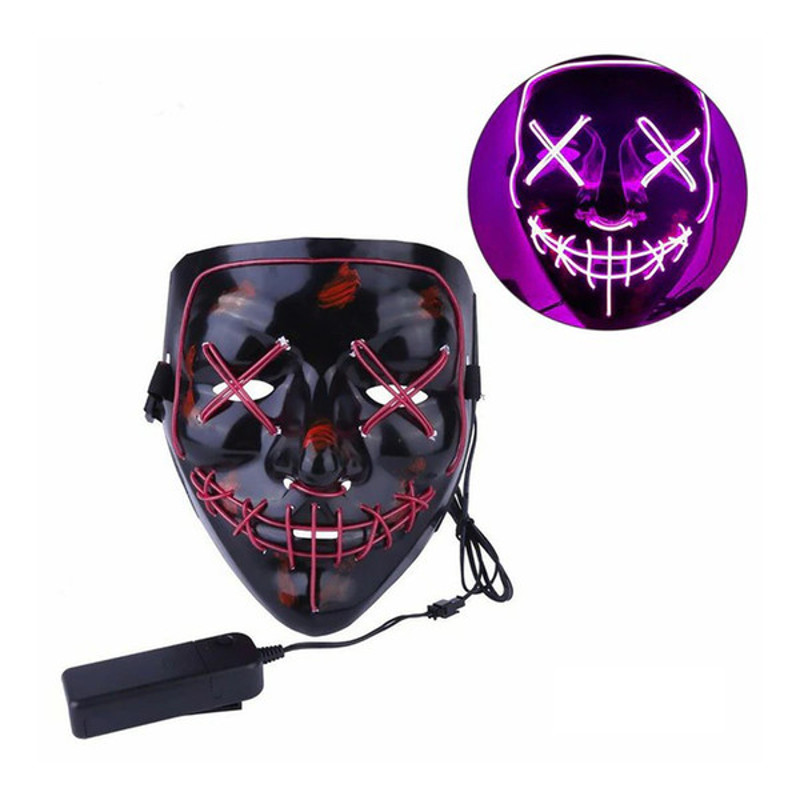 Spooky Light Up Anonymous Mask Purple