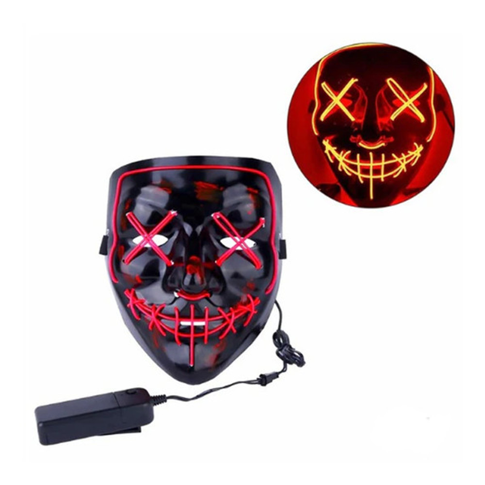 Spooky Light Up Anonymous Mask Red