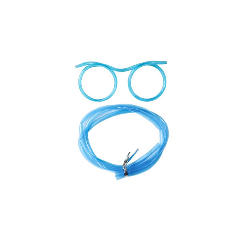 Funky 2-in-1 Drinking Straw Glasses Blue