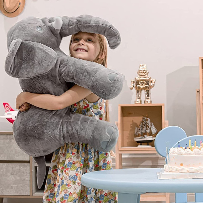 Adorable Elephant Plush Toy Pillow Gray 1
