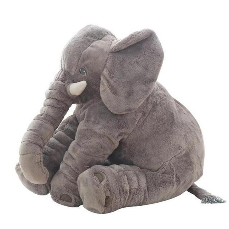 Adorable Elephant Plush Toy Pillow Gray 3