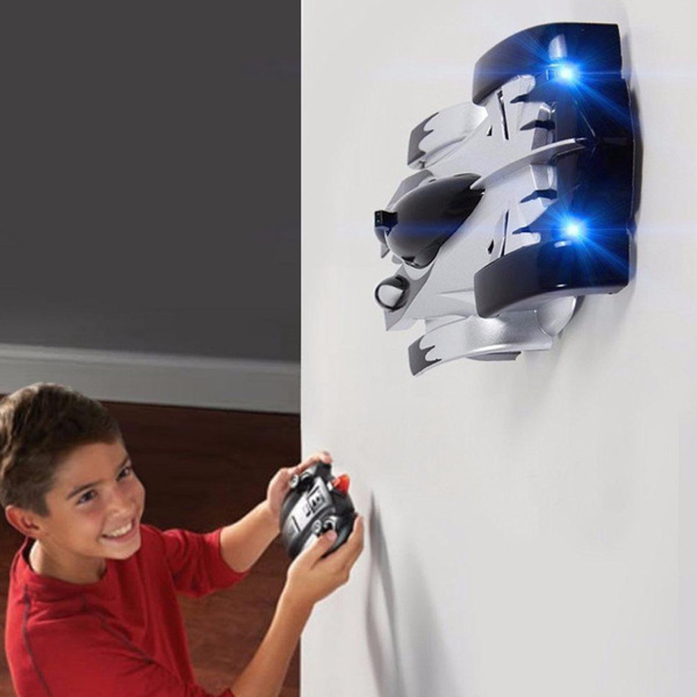 USB Rechargeable Remote Control Wall Climbing Car with LED Lights Black 1