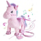 Magic Walking & Singing Unicorn Plush Pink