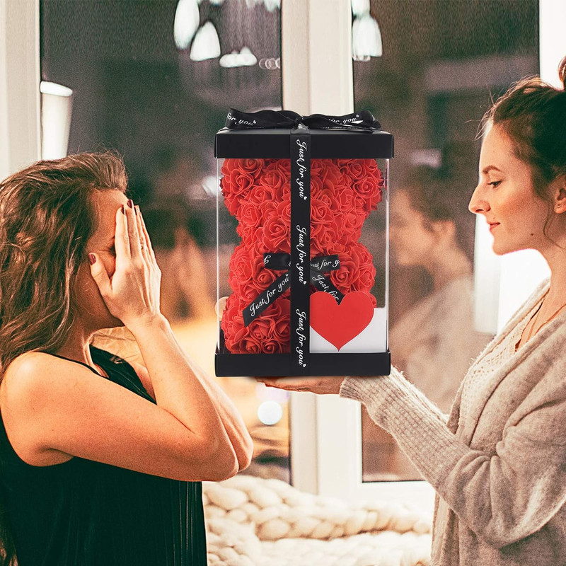 Elegant Handmade Forever Rose Teddy Bear Red