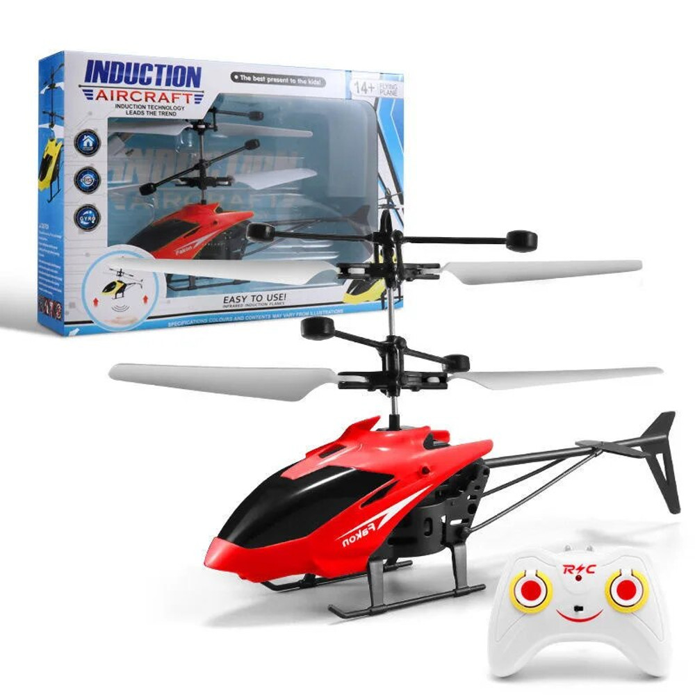 Rechargeable Remote Control Helicopter Two-Way Gesture Induction, LED Light, Anti Drop, 12M Range