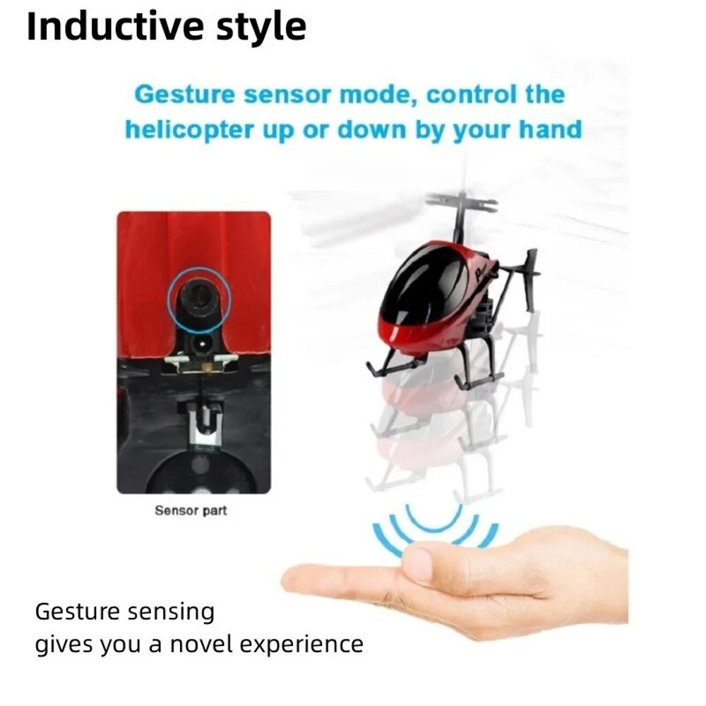 Rechargeable Remote Control Helicopter Two-Way Gesture Induction, LED Light, Anti Drop, 12M Range