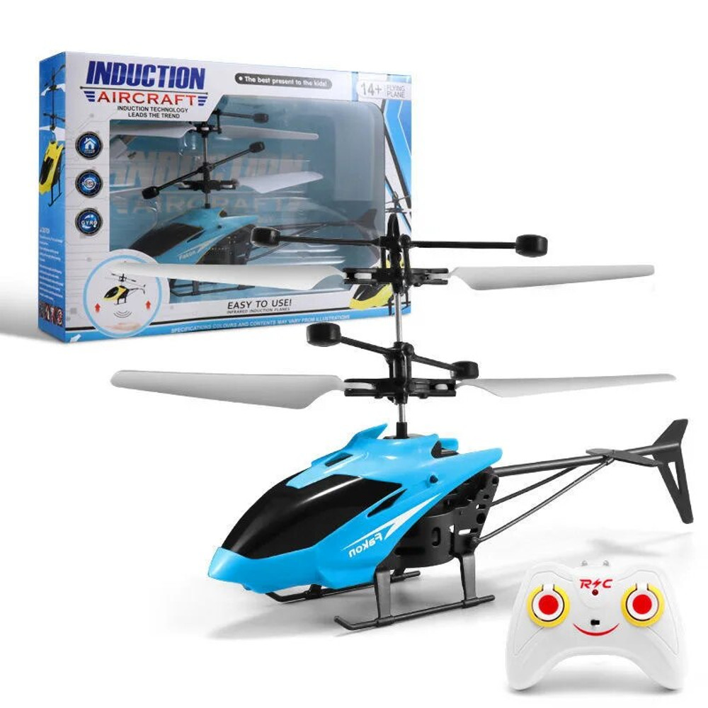 Rechargeable Remote Control Helicopter Two-Way Gesture Induction, LED Light, Anti Drop, 12M Range