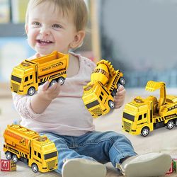 mini engineering vehicle toy educational pull back cars for kids