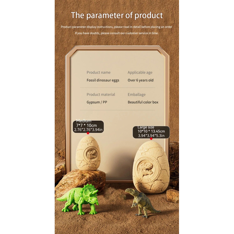 Dinosaur Eggs Dig Kit Children Archaeology Toy With Fossil Puzzle DIY Handmade Blind Box Treasure H