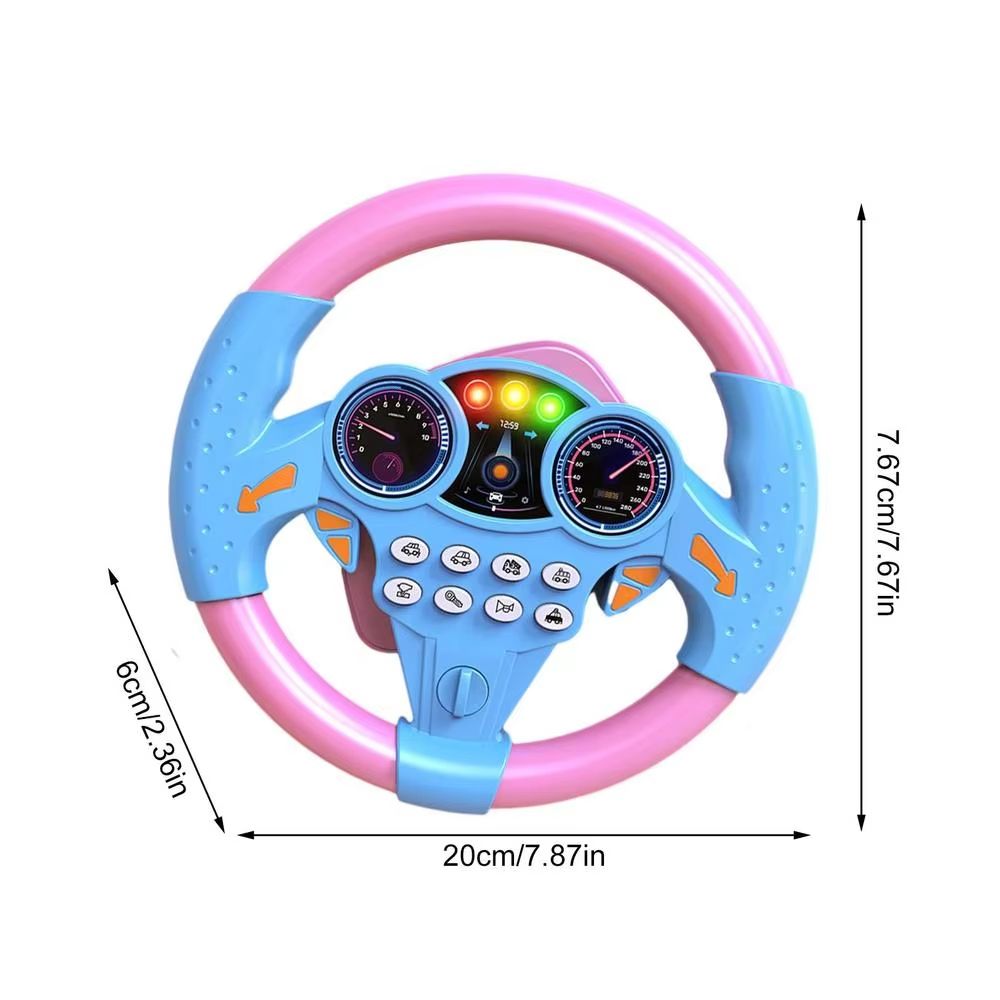 Infant Shining Simulation Steering Wheel Toy Kids Early Education Stroller Toy With Sound Effects 7