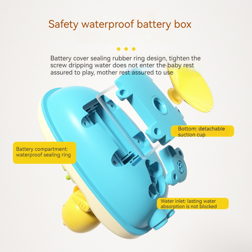 Cute Duck Bathtub Boat Toy Automatic Water Spray Sensory Interactive Shower Gift for Toddlers