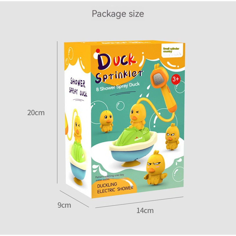Cute Duck Bathtub Boat Toy Automatic Water Spray Sensory Interactive Shower Gift for Toddlers