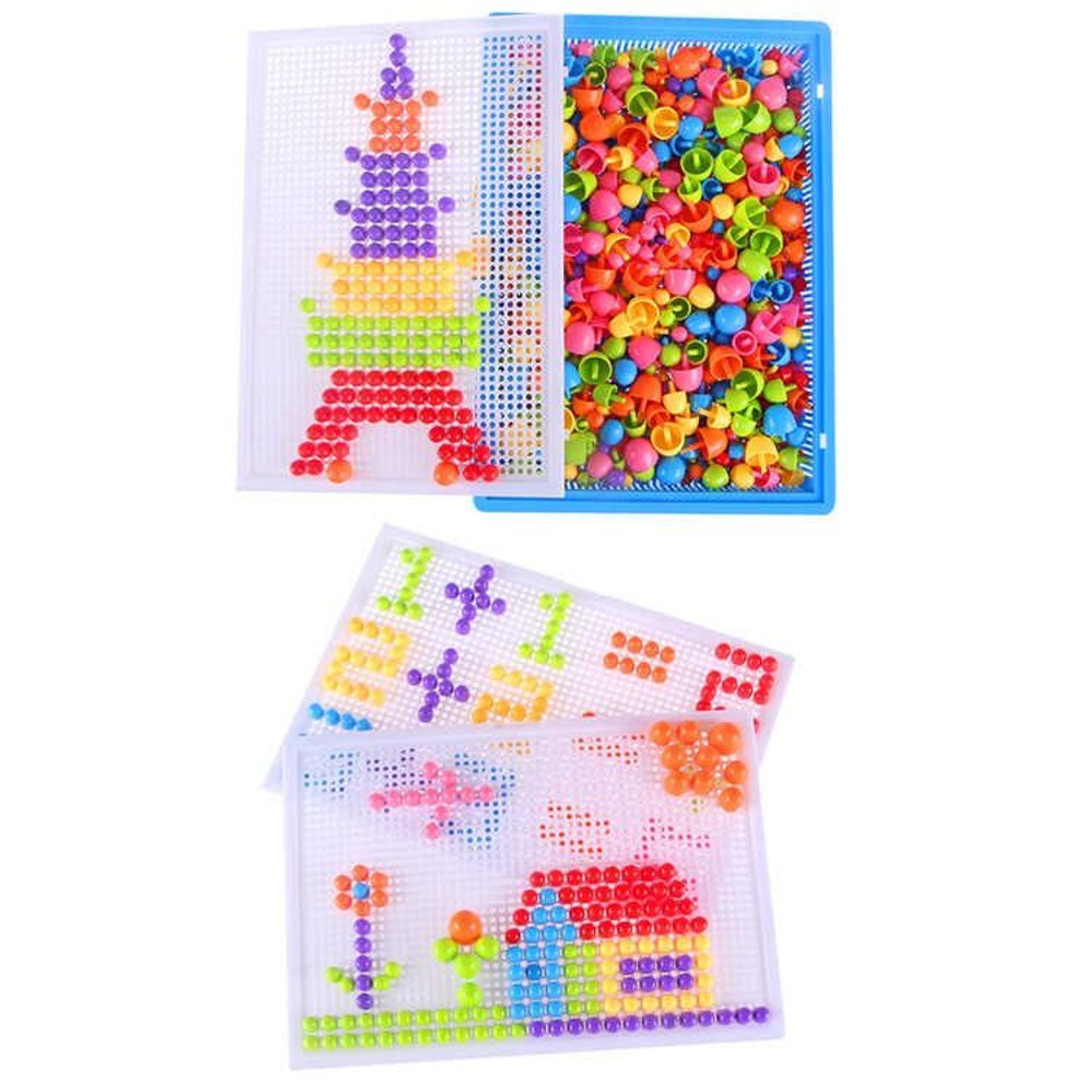 3D Puzzle Games for Kids BoxPacked Grain Mushroom Nail Beads  Intelligent Educational Toys