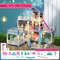 Children's Music Doll House Assembly Villa, 3D DIY Dream Princess Castle Set for Girls