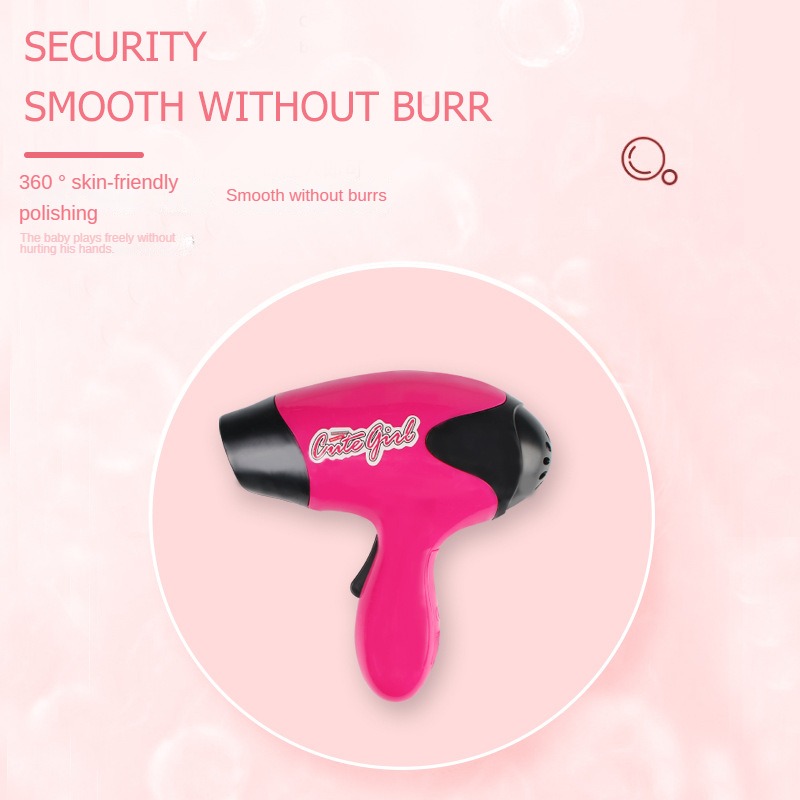 Girls Beauty Salon Set Pretend Play Hair Cutting Kit With Hair Dryer Scissors Barber Apron Styling 2