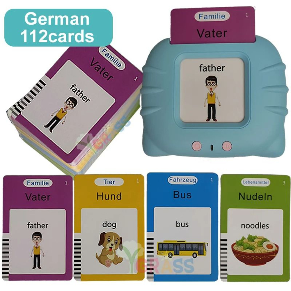 Educational Learning Talking Flash Cards For Kids Multilingual Audio Book Toy English Russian Span 7