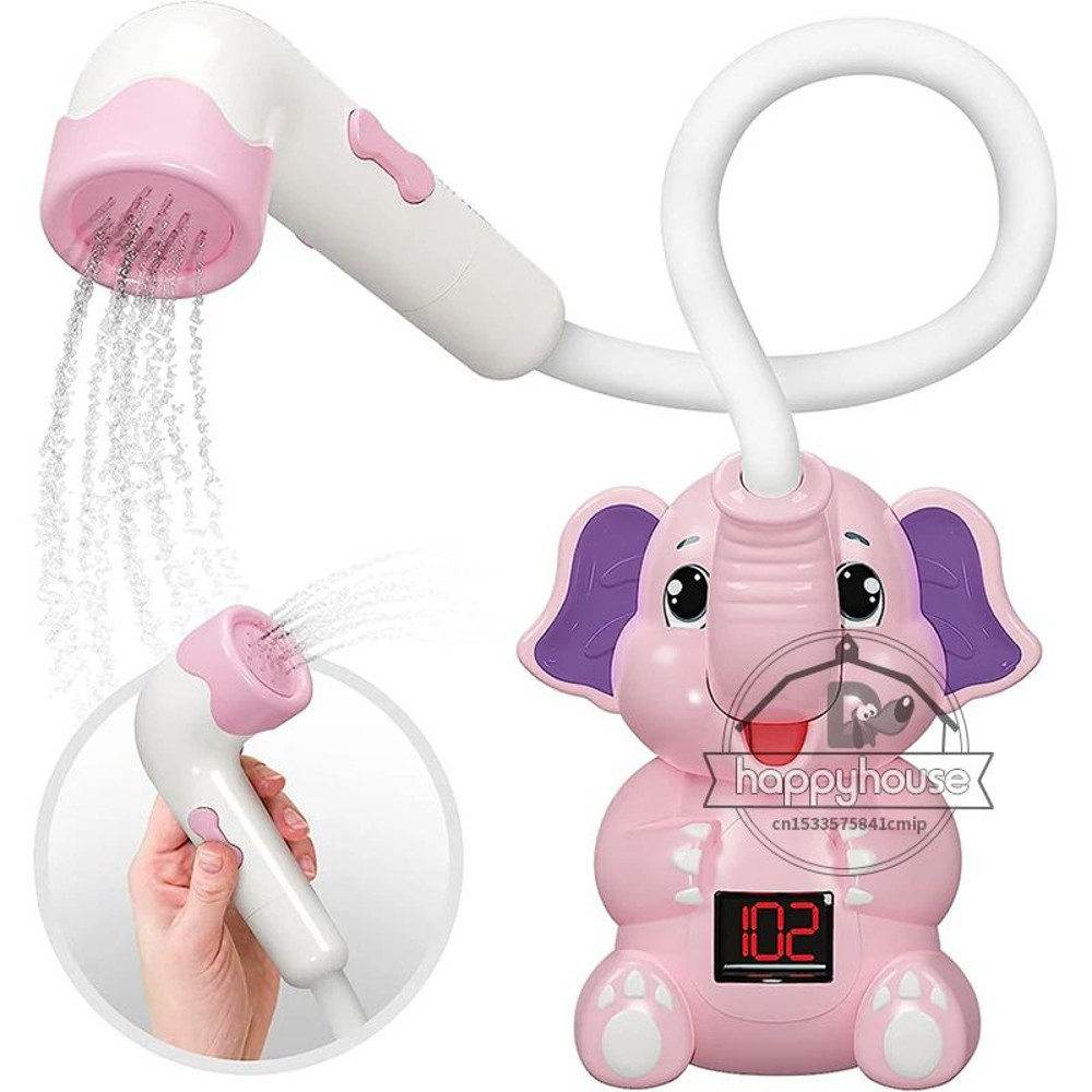 Electric Elephant Baby Bath Toy With Shower Thermometer USB Rechargeable Water Spray For Toddlers 10