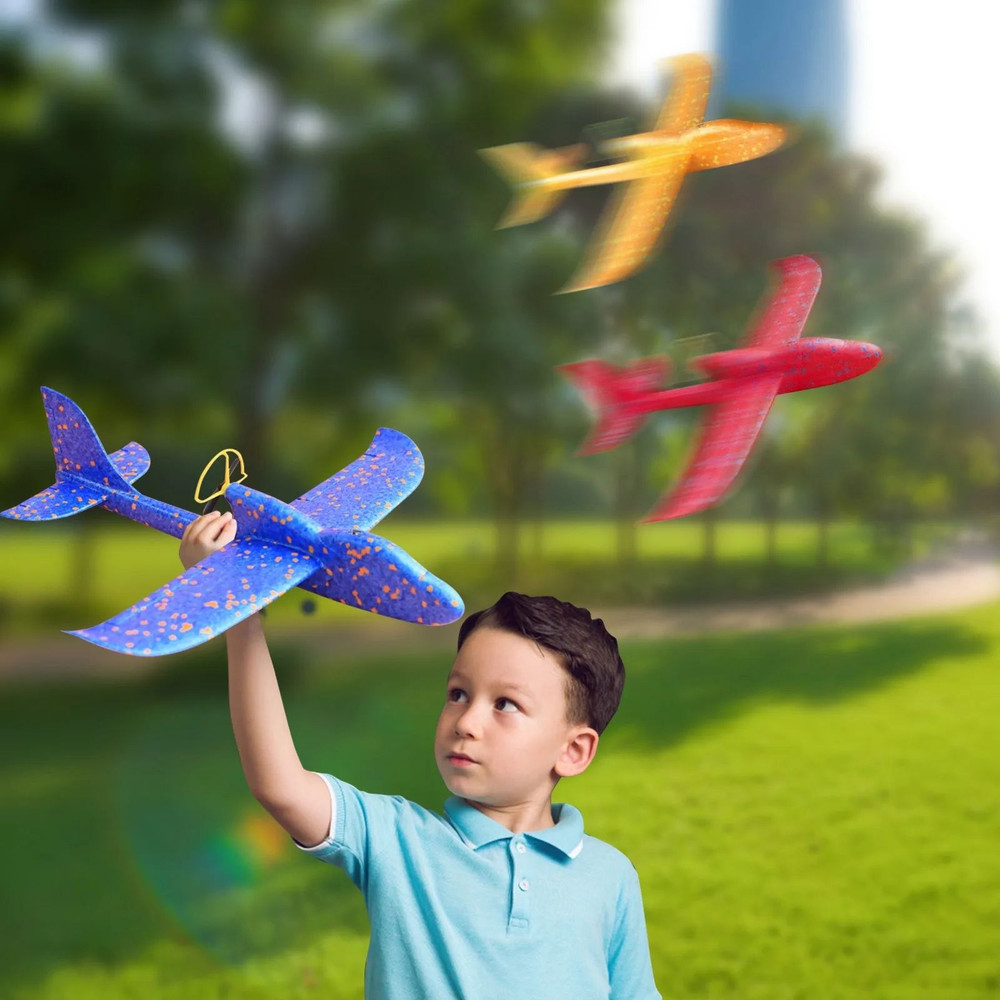 Rechargeable Electric Foam Glider LED Hand Throw Airplane Automatic Flight Outdoor Fun Toy For Chil 2