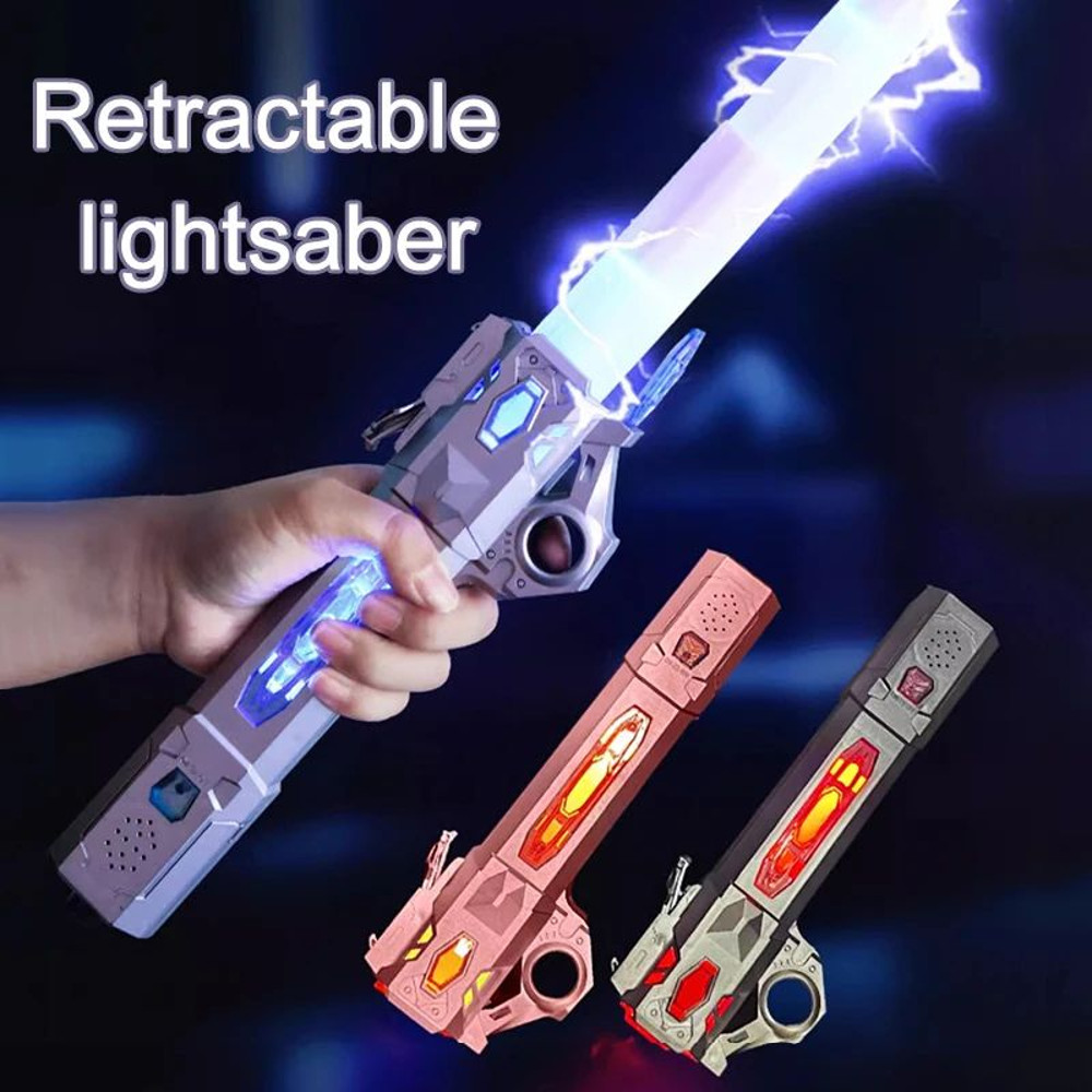 Telescopic Music Laser Sword Colorful Glowing Light Sword Toy With Rotating Decompression For Kids 0