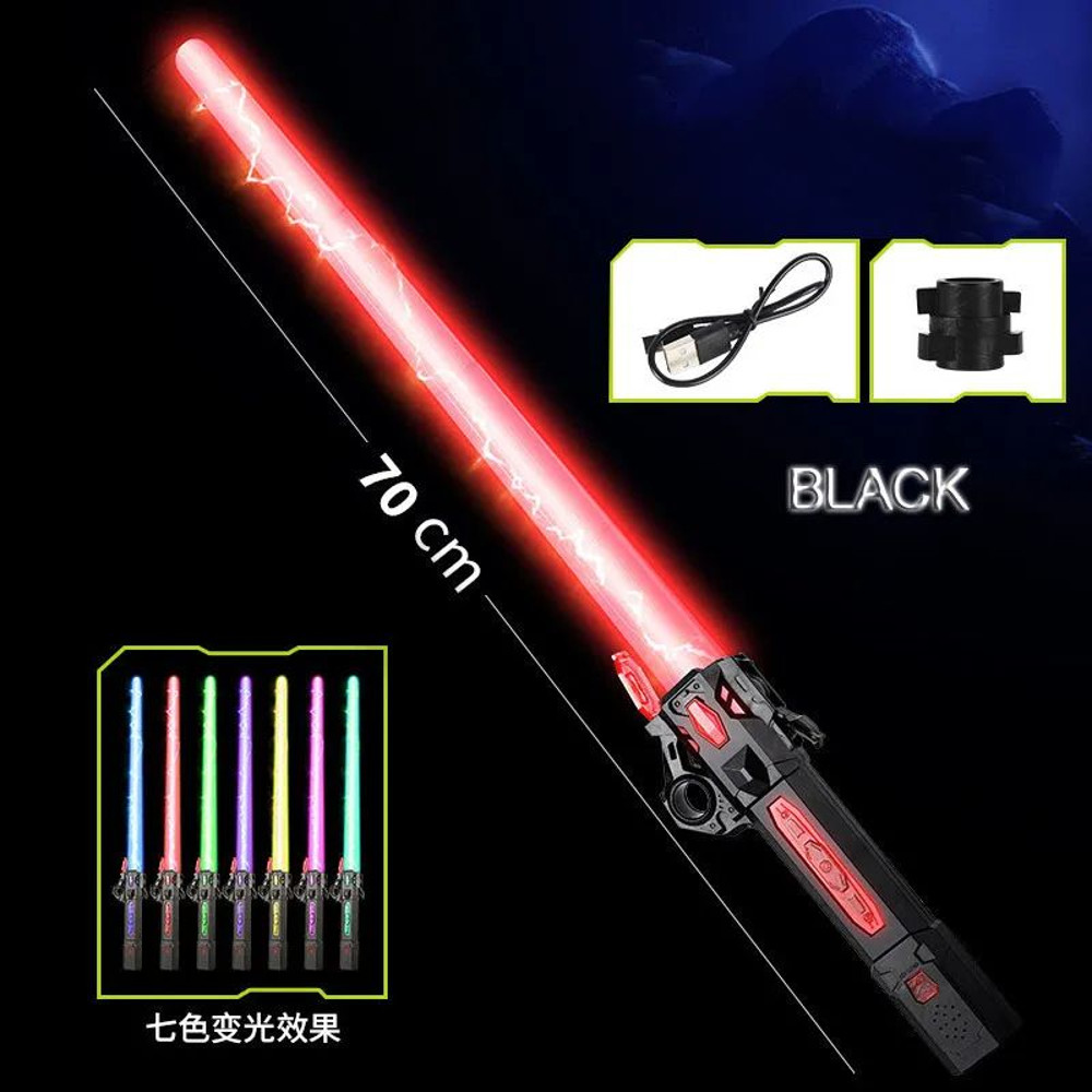 Telescopic Music Laser Sword Colorful Glowing Light Sword Toy With Rotating Decompression For Kids 5