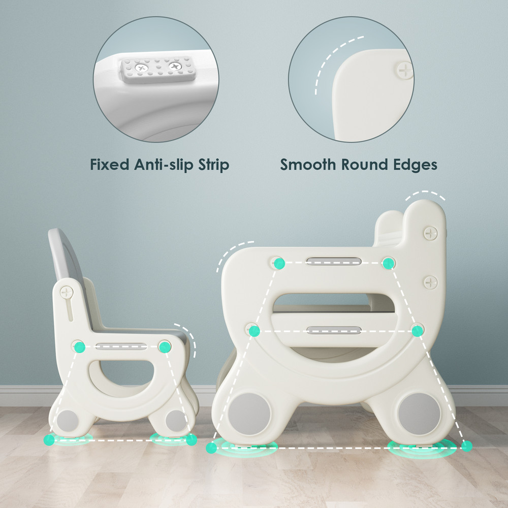 Kids Drawing Table and Chair Set with Pens & Blackboard Eraser, Magnetic Toddlers Art Activity Table Set