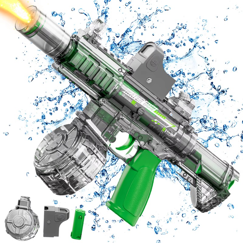 Led Simulation Fire Electric Water Guns for Children, Large Capacity Automatic Continuous Water Gun, Kids Summer Outdoor