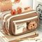 Cute Capybara Canvas Pencil Case Set With Doll Stickers Layered Compartment Zipper Closure For Back 1