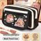 Cute Capybara Canvas Pencil Case Set With Doll Stickers Layered Compartment Zipper Closure For Back 7
