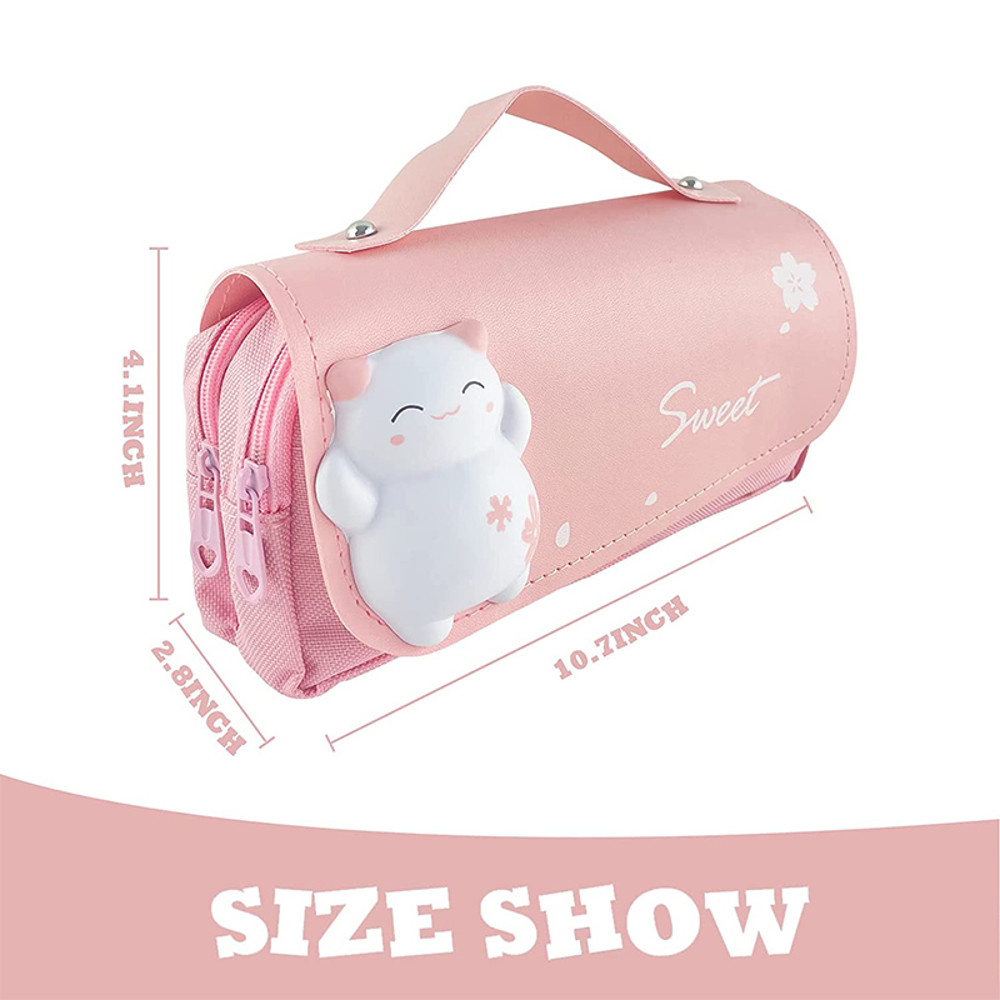 3D Kawaii Pencil Case Girls Waterproof Decompression Pen Pouch, Aesthetic School Organizer Box, Back to School Gift