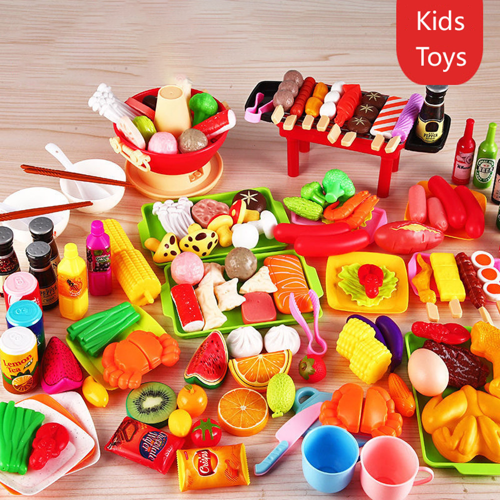Kids Pretend Play Kitchen Toys, Educational Play House, Simulation Food, Interactive Toys Gifts for Children