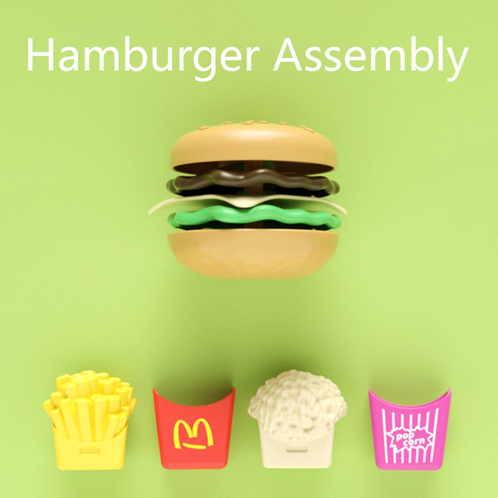 Kids Mini Simulation Food Kitchen Toys Set Pretend Play Cooking Toys Gifts Hamburger Fries Sandwich 2
