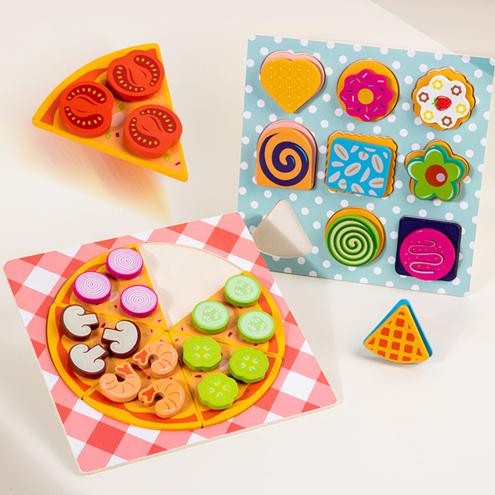 Children Simulation Food Kitchen Toy Pizza Cookies Pretend Play Jigsaw Puzzle Learning Toys Game Ed 0