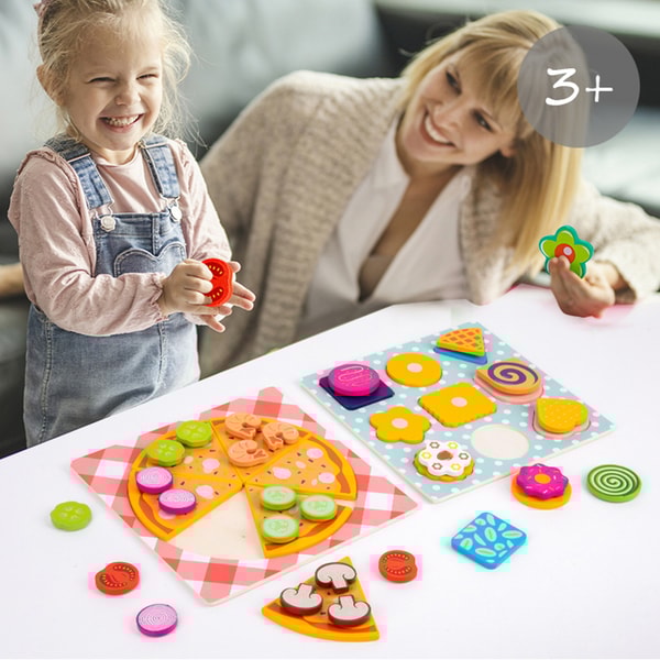 Children Simulation Food Kitchen Toy Pizza Cookies Pretend Play Jigsaw Puzzle Learning Toys Game Ed 1