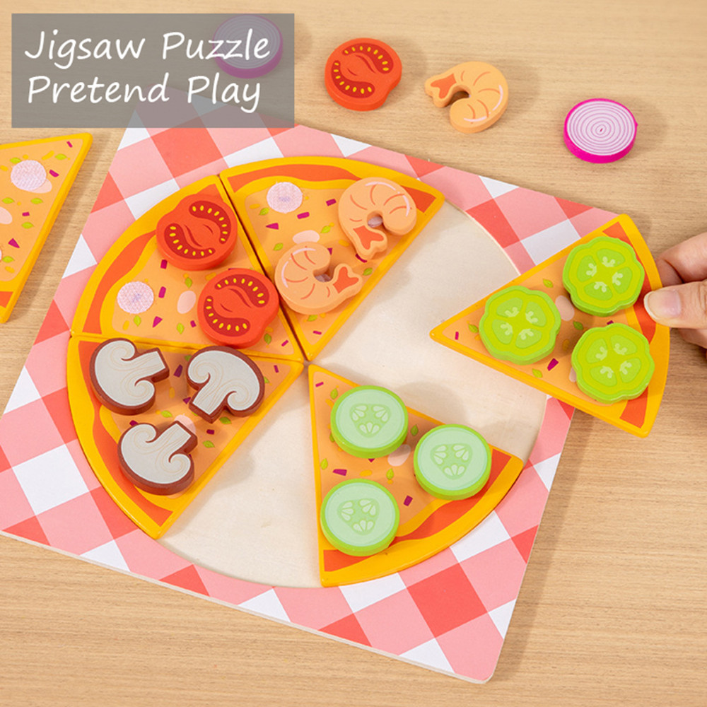 Children Simulation Food Kitchen Toy Pizza Cookies Pretend Play Jigsaw Puzzle Learning Toys Game Ed 2