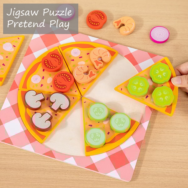 Children Simulation Food Kitchen Toy Pizza Cookies Pretend Play Jigsaw Puzzle Learning Toys Game Ed 2