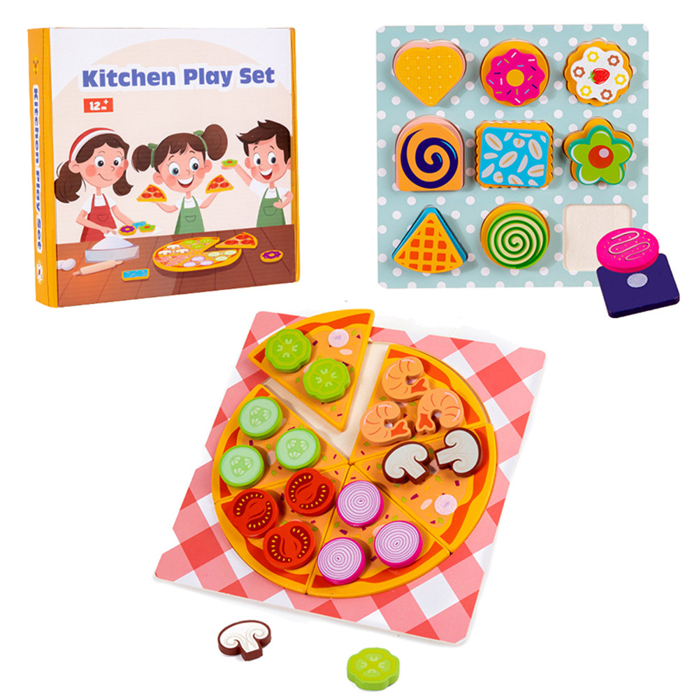 Children Simulation Food Kitchen Toy Pizza Cookies Pretend Play Jigsaw Puzzle Learning Toys Game Ed 4