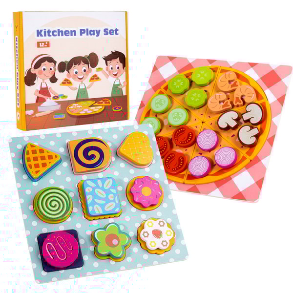 Children Simulation Food Kitchen Toy Pizza Cookies Pretend Play Jigsaw Puzzle Learning Toys Game Ed 7