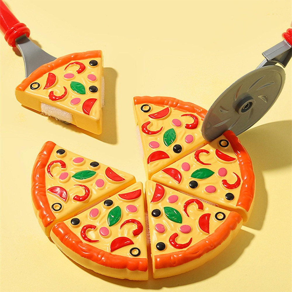 Kids Pizza Cutting Toy, Pretend Play Food Cooking, Child Toy Kitchen, Simulation Plastic Pizza Dinette, Kitchen Toys