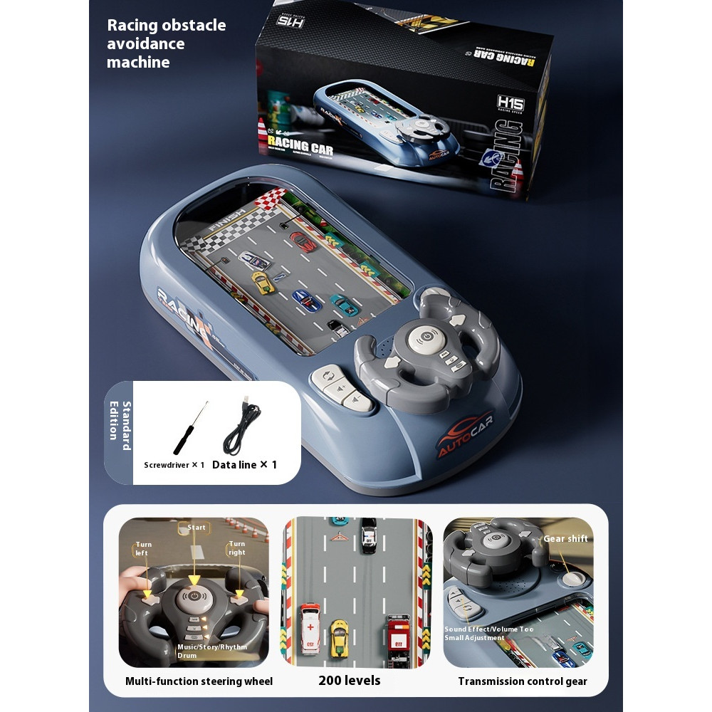 Kids Steering Wheel Toy Electronic Simulation Racing Game With Realistic Sounds  LED Lights Adventu 7