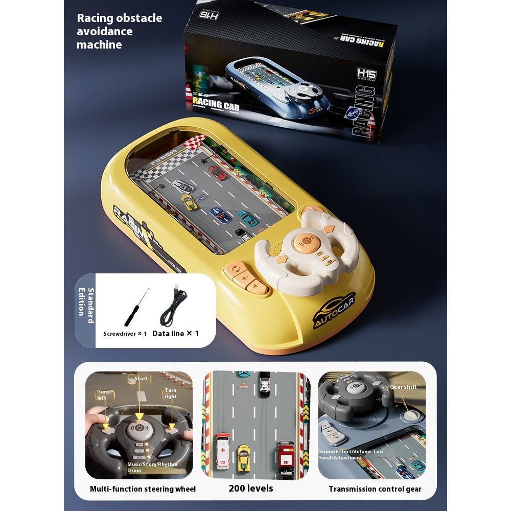 Kids Steering Wheel Toy Electronic Simulation Racing Game With Realistic Sounds  LED Lights Adventu 8