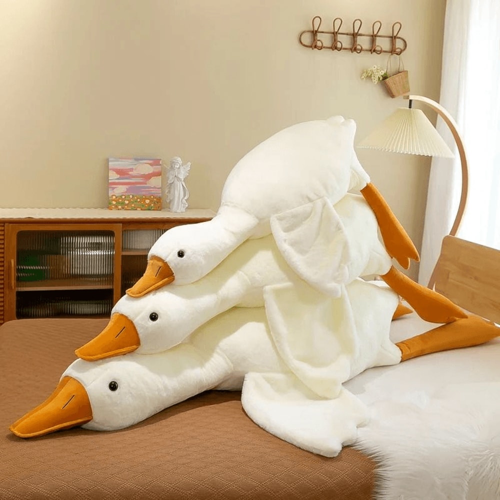 Big White Goose Plush Pillow for Sleep, Cuddling, Relaxation & Comfort Gifting