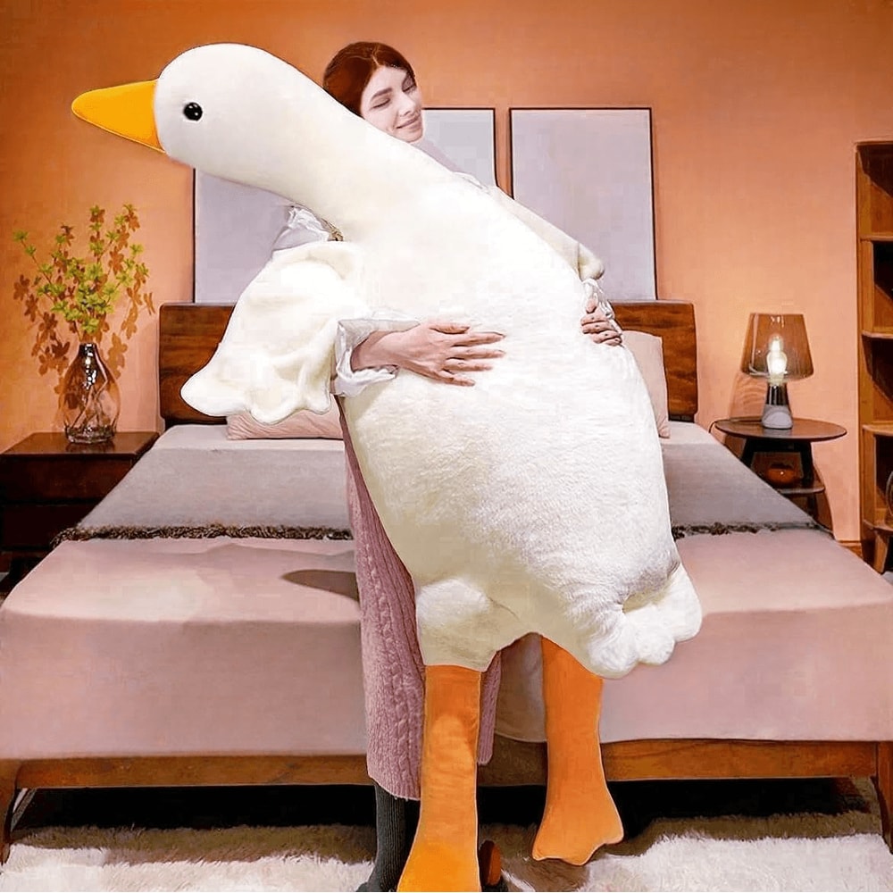 Big White Goose Plush Pillow for Sleep, Cuddling, Relaxation & Comfort Gifting