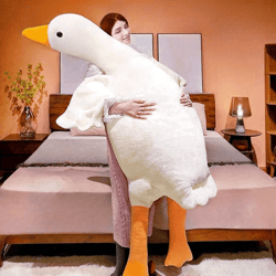 big white goose plush pillow for sleep, cuddling, relaxation & comfort gifting