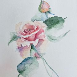 watercolor painting of a delicate rose