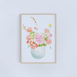 Watercolor print | Abstract flower bouquet print | floral watercolor | floral painting | watercolor painting | floral ar