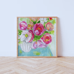 flower painting | floral bouquet art | floral print | flower bouquet print | home art | wall art | bouquet painting | fl