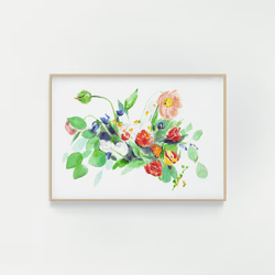 Floral watercolor print | Flower watercolor print | flower painting | art for her | wall art | home decor | floral