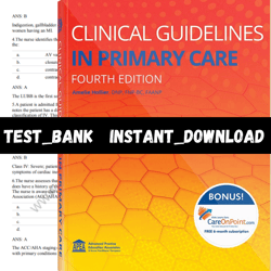 Clinical Guidelines in Primary Care 4th Edition Test Bank