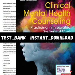 Test Bank For Clinical Mental Health Counseling Practicing In Integrated Systems Of Care 1st Edition Levers